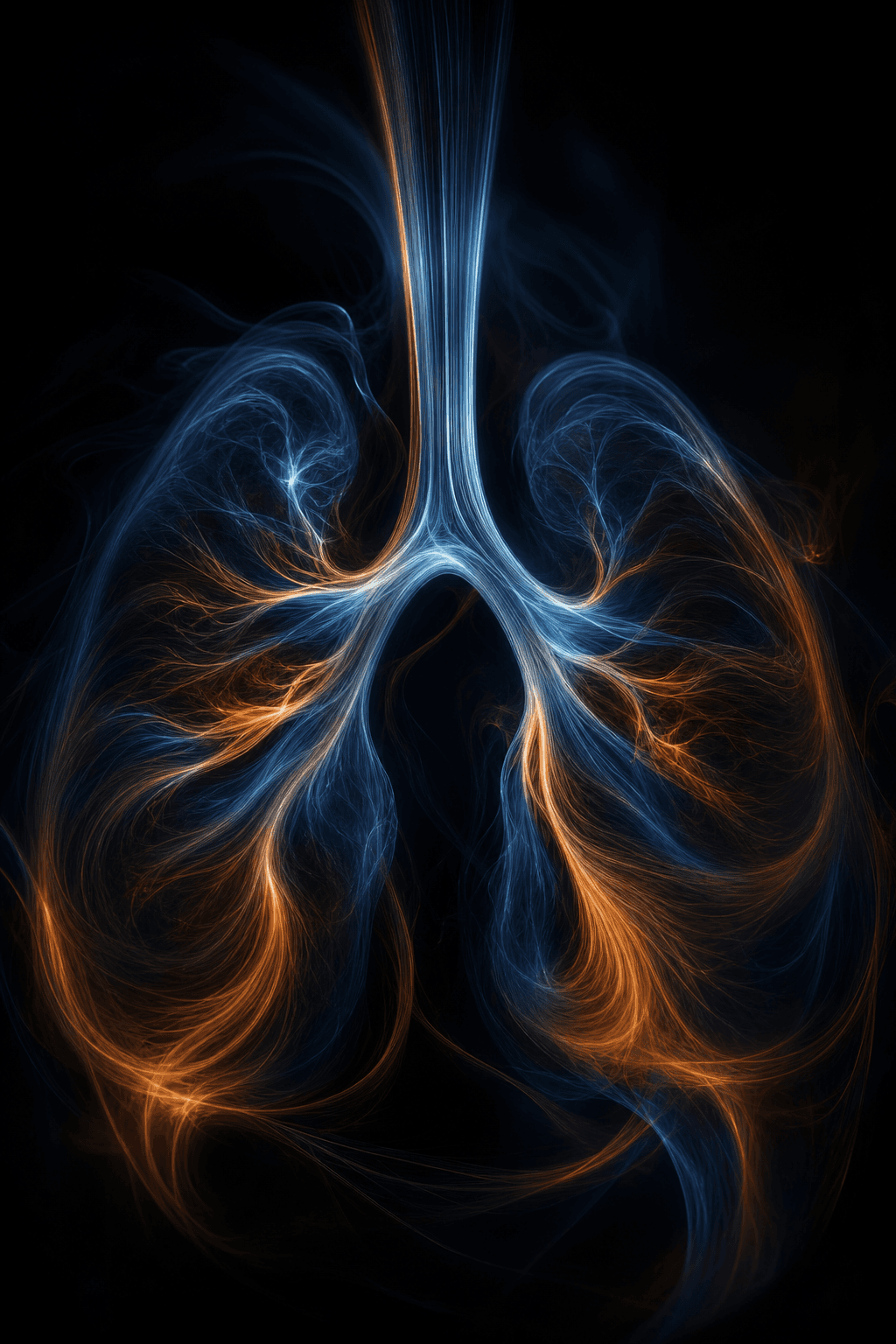 Abstract rendering of pulmonary ventilation flow dynamics