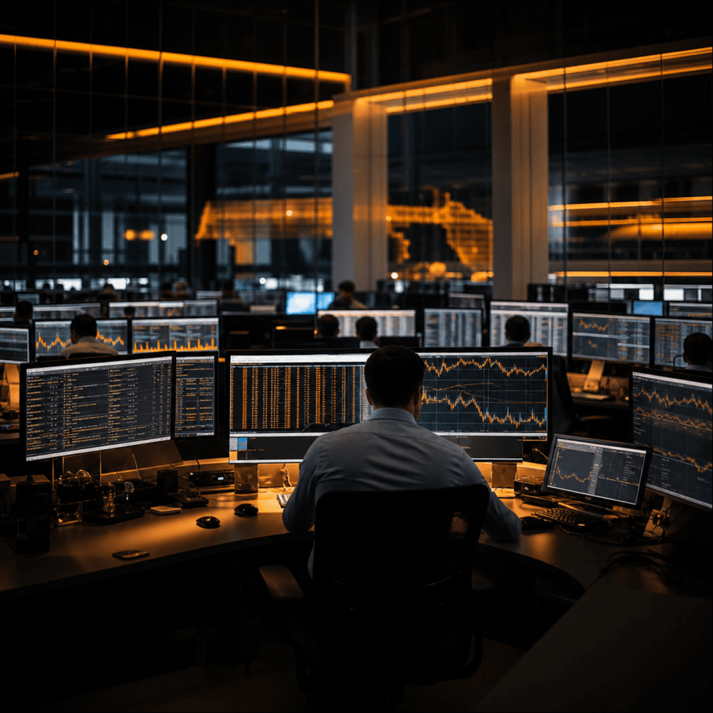 Financial analysts and institutional traders monitoring market movements as short positions rise