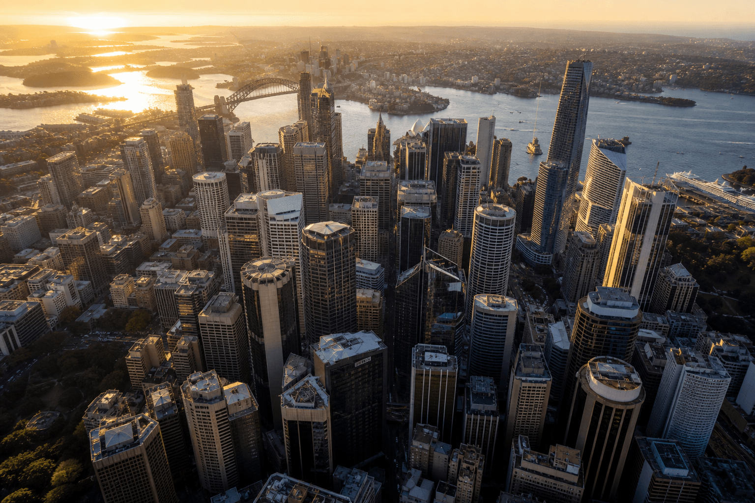 Sydney financial district hosting the headquarters of the big four banks