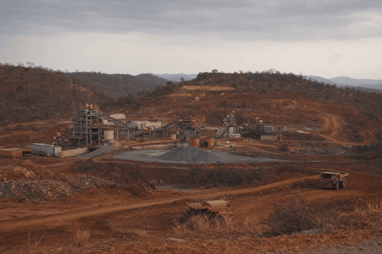 The Kayelekera uranium mine site in northern Malawi