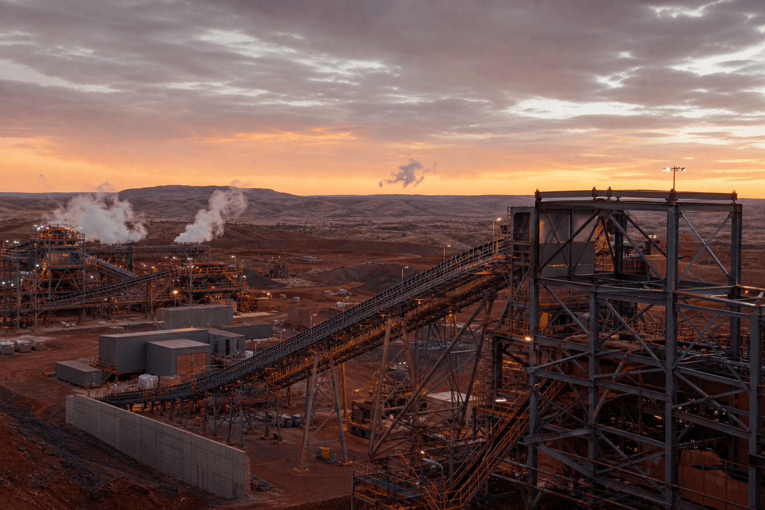 Processing infrastructure at Pilbara Minerals' primary lithium project